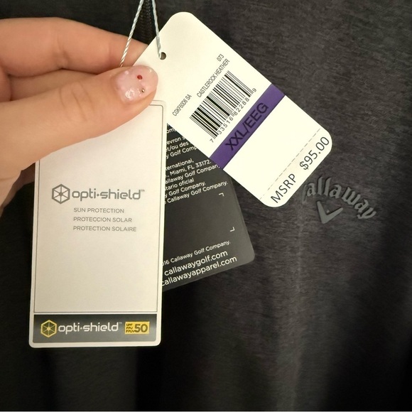 NWT Callaway men’s golf 1/4 zip fleece lined pullover grey size XXL - Picture 4 of 7